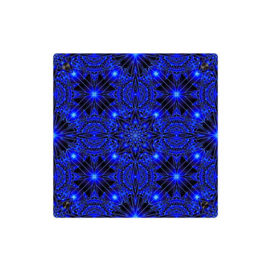Blue Kaleidoscope Acrylic Wall Art Panel β Geometric Starburst Decor