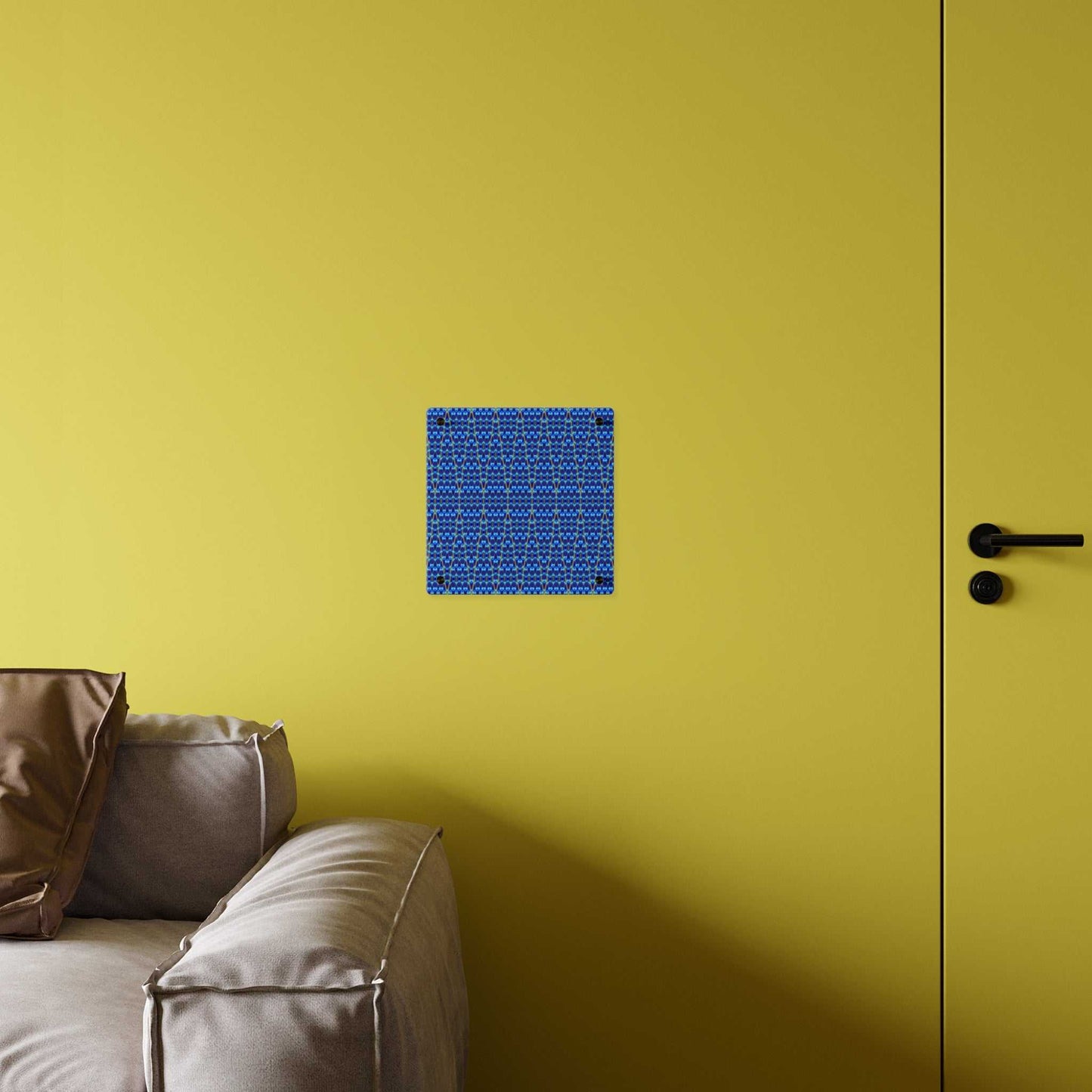 Blue Geometric Acrylic Wall Panel - Modern Abstract Pattern Art