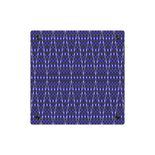 Blue Geometric Acrylic Wall Art Panel — Modern Abstract Pattern