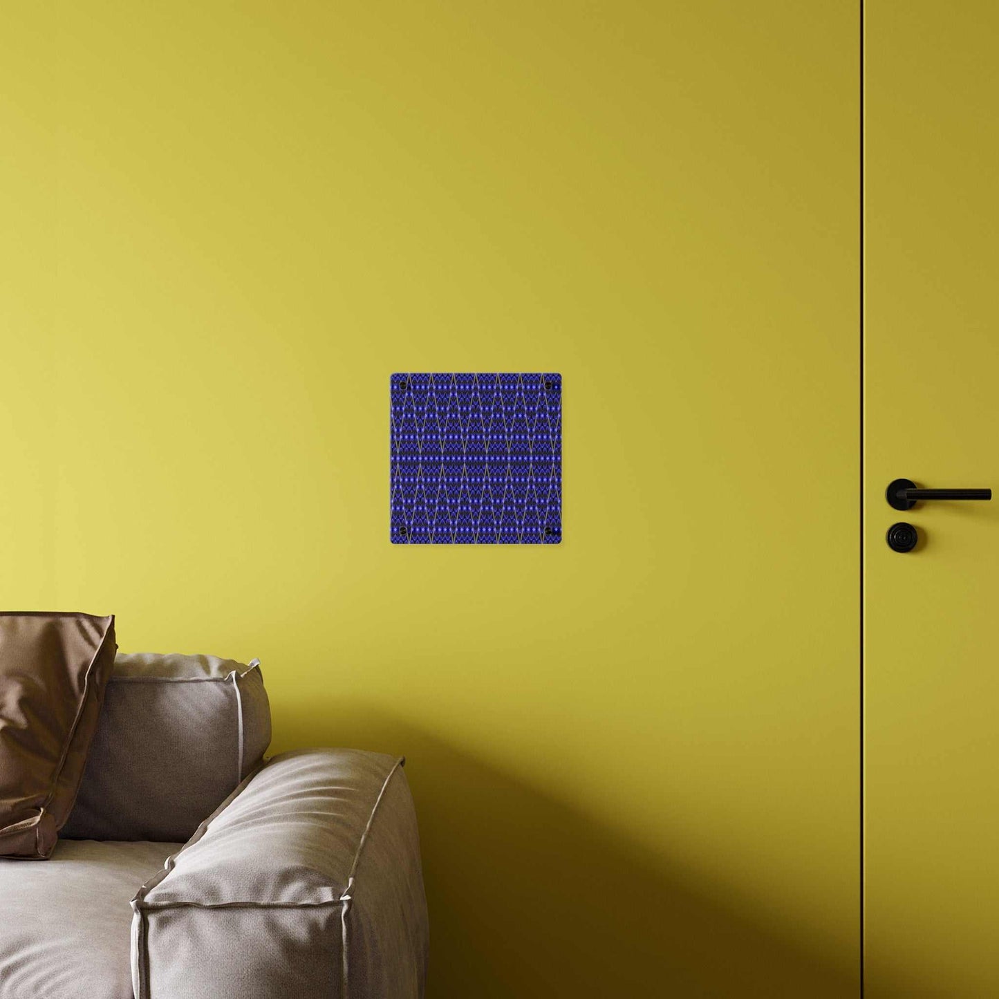 Blue Geometric Acrylic Wall Art Panel — Modern Abstract Pattern
