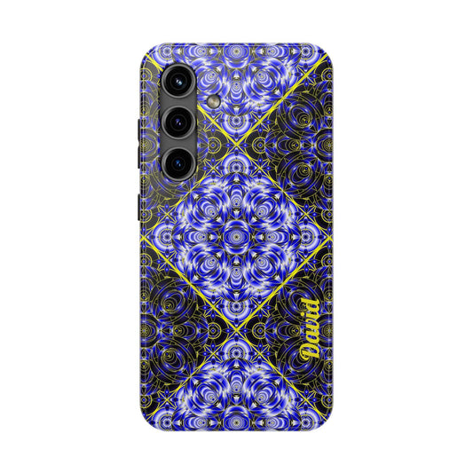 Blue Mandala Tough Phone Case — Personalized Name Option
