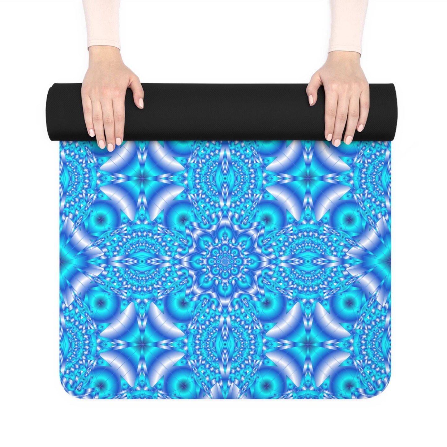 Blue Mandala Rubber Yoga Mat — Non-Slip Eco Fitness Mat