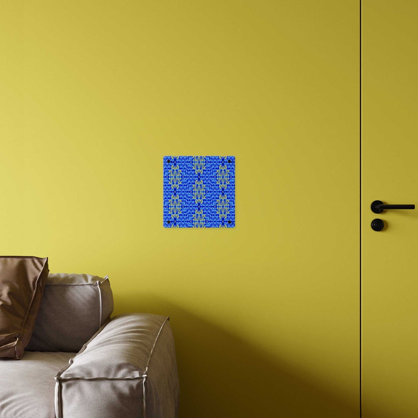 Blue Shibori Pattern Acrylic Wall Art Panel