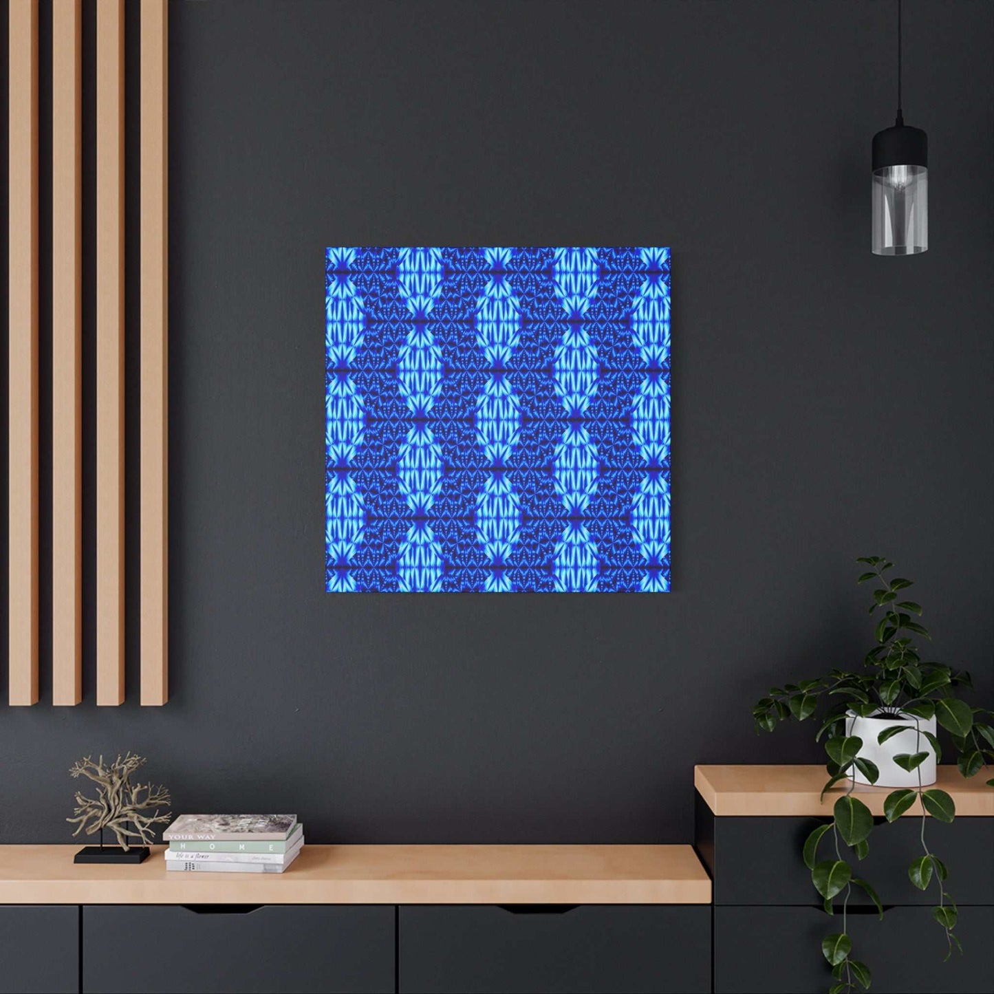 Blue Kaleidoscope Matte Canvas Wall Art