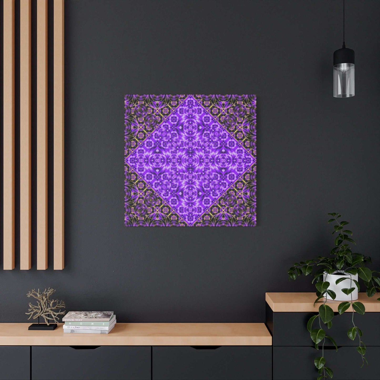 Purple Kaleidoscope Canvas Art — Vibrant Geometric Wall Decor