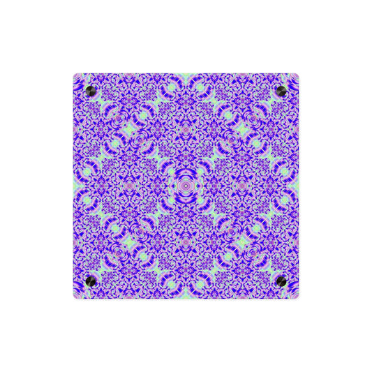 Psychedelic Kaleidoscope Acrylic Wall Art Panel — Vibrant Purple & Neon Green Geometric Decor