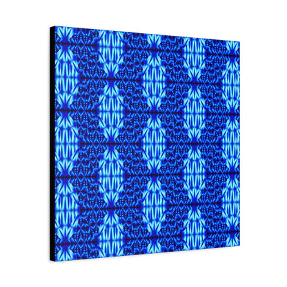 Blue Kaleidoscope Matte Canvas Wall Art