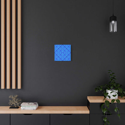 Blue Kaleidoscope Canvas Print — Geometric Abstract Wall Art