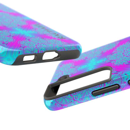 Personalized Tough Phone Case — Blue & Purple Mandala Design (Custom Name)