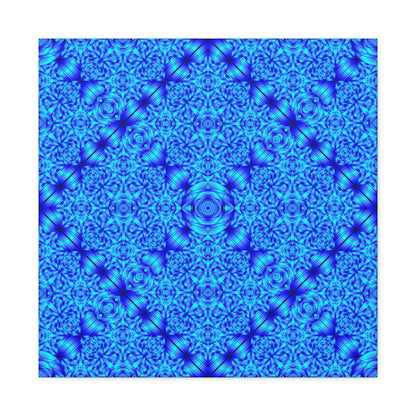 Blue Kaleidoscope Canvas Print — Geometric Abstract Wall Art