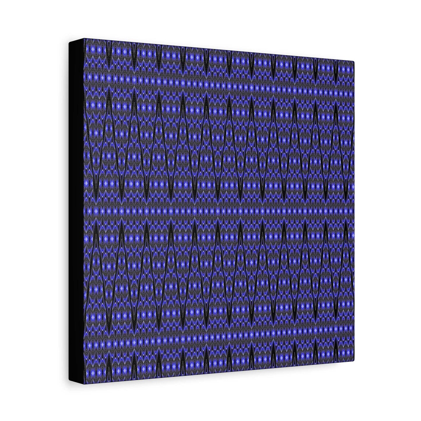 Blue Geometric Pattern Matte Canvas Print — Stretched Wall Art