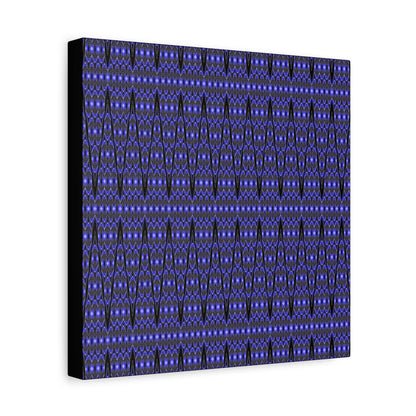 Blue Geometric Pattern Matte Canvas Print — Stretched Wall Art
