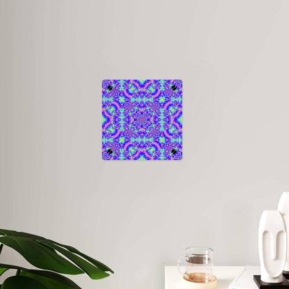 Psychedelic Kaleidoscope Acrylic Wall Art Panel — Vivid Blue & Purple Mandala