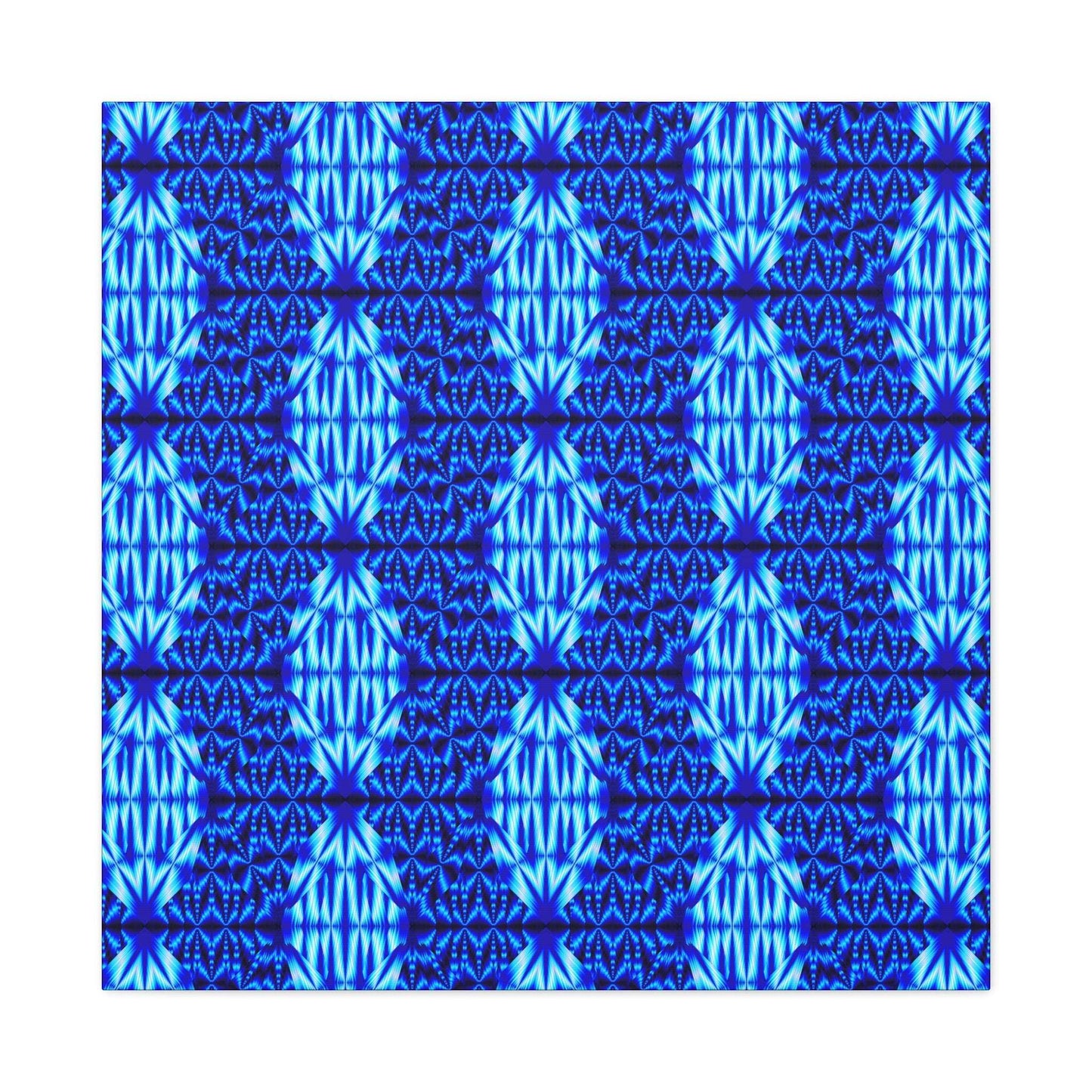 Blue Kaleidoscope Matte Canvas Wall Art