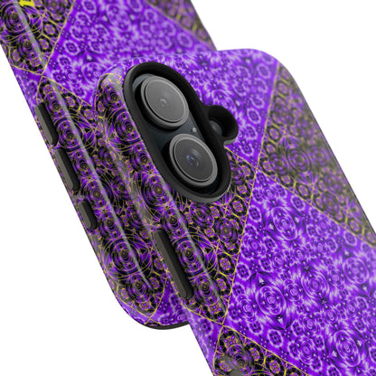 Personalized Purple Mosaic Tough Phone Case — Custom Name Phone Cover