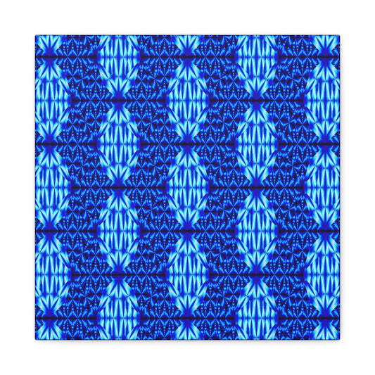 Blue Kaleidoscope Matte Canvas Wall Art