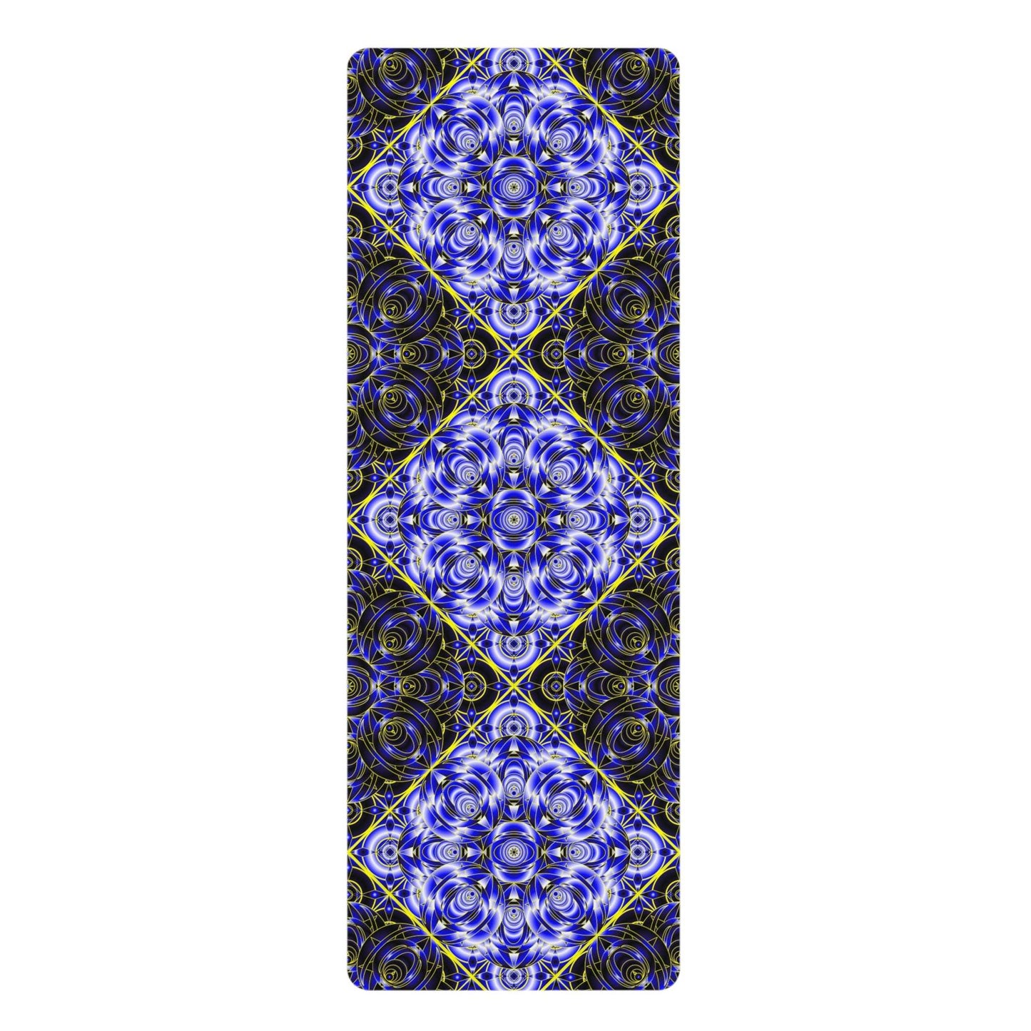 Blue Mandala Rubber Yoga Mat — Non‑Slip Eco Exercise Mat with Geometric Pattern