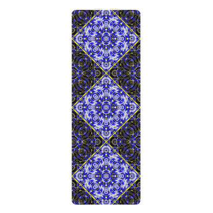 Blue Mandala Rubber Yoga Mat — Non‑Slip Eco Exercise Mat with Geometric Pattern