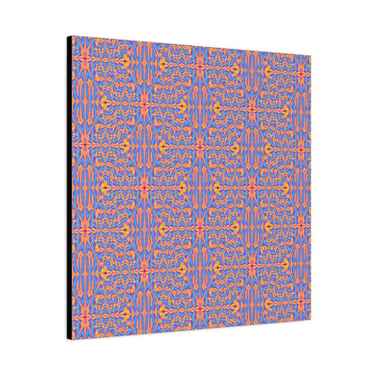 Abstract Geometric Pattern Matte Canvas Wall Art - Vibrant Orange & Blue Stretched Canvas