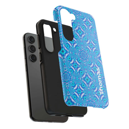 Personalized Blue Kaleidoscope Tough Phone Case — Custom Name Option