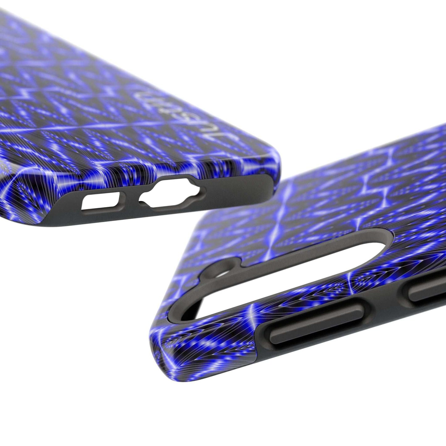 Tough Phone Case — Electric Blue Geometric Pattern (Your name)