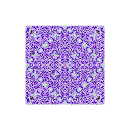 Psychedelic Kaleidoscope Acrylic Wall Art Panel — Vibrant Purple & Neon Green Geometric Decor