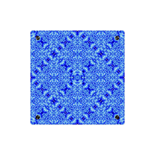 Blue Kaleidoscope Acrylic Wall Art Panel — Modern Geometric Home Decor