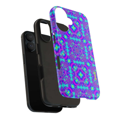 Psychedelic Kaleidoscope Tough Phone Case — Vibrant Purple & Teal Protective Cover