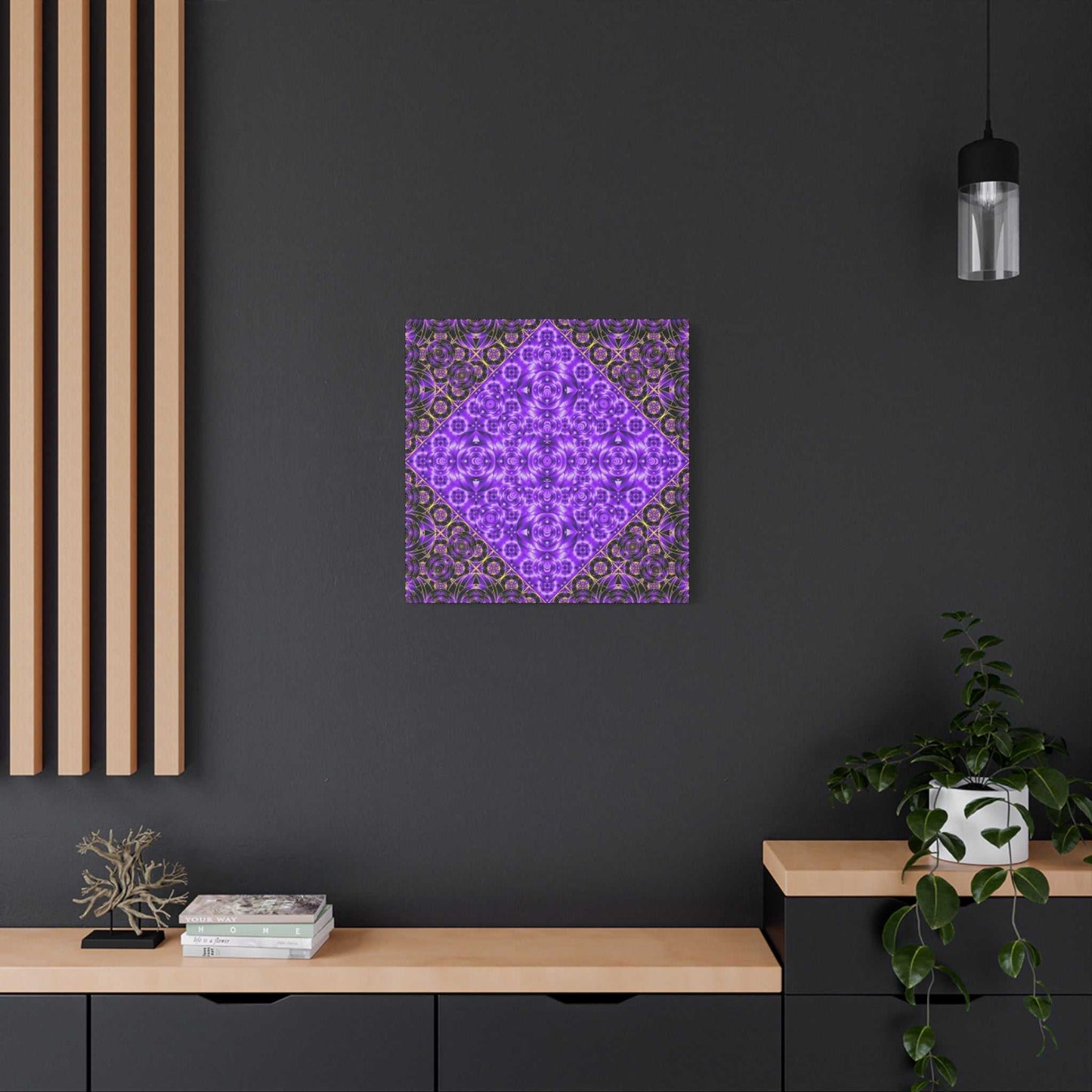 Purple Kaleidoscope Canvas Art — Vibrant Geometric Wall Decor