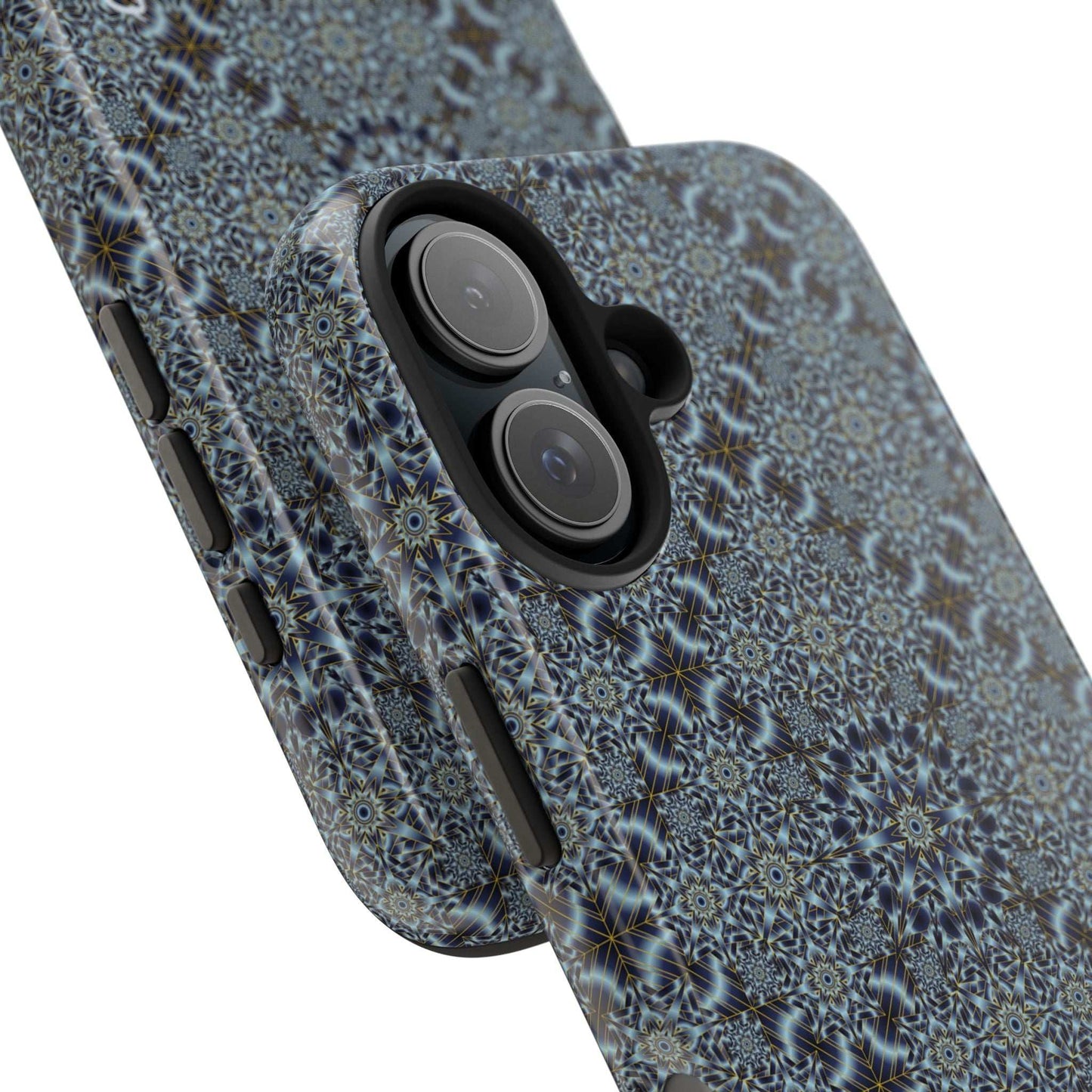 Protective Phone Case — Blue Mosaic Mandala Pattern