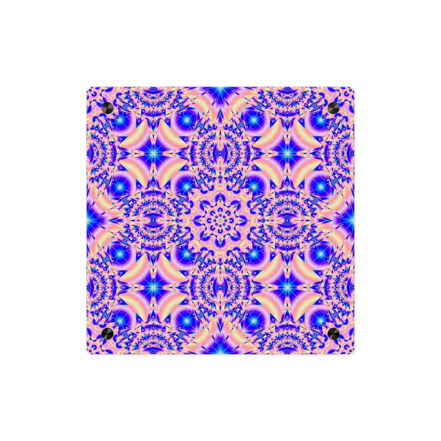 Acrylic Wall Art Panel — Vibrant Psychedelic Kaleidoscope Decor