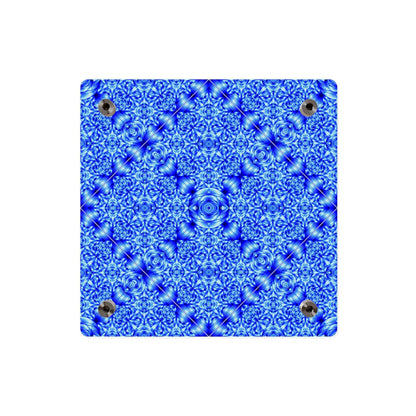 Blue Kaleidoscope Acrylic Wall Art Panel — Modern Geometric Home Decor