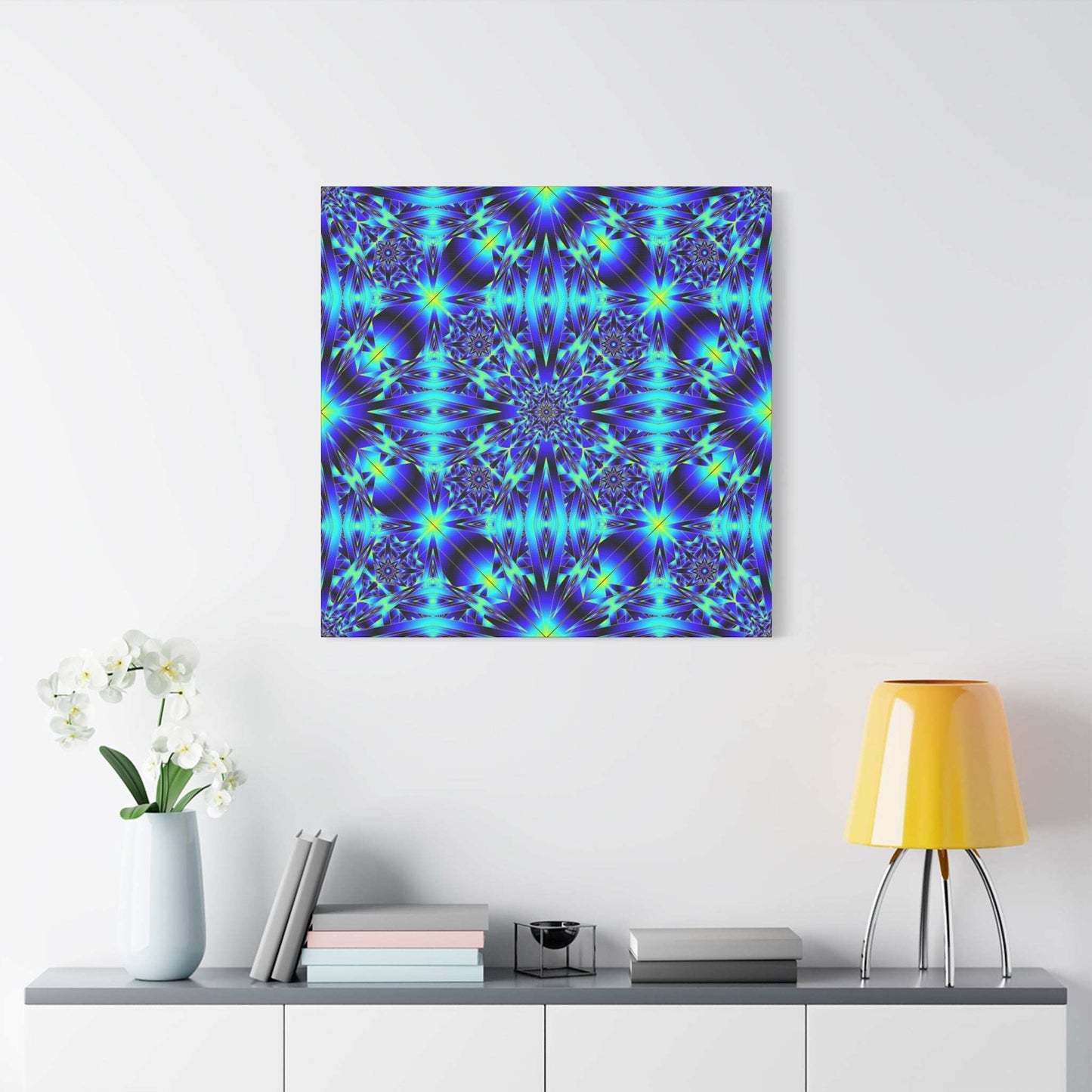 Blue Kaleidoscope Matte Canvas Wall Art — Stretched 1.25"