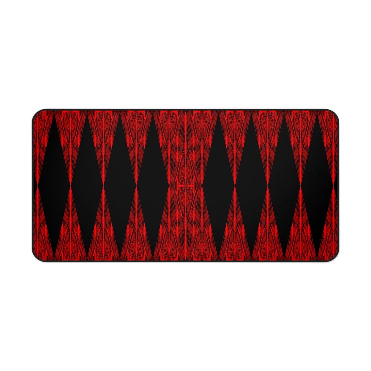 Red Geometric Desk Mat — Gothic Harlequin Gaming Mouse Pad & Keyboard Mat