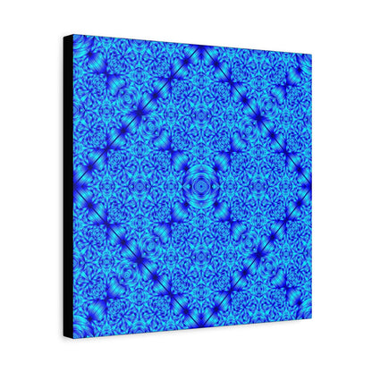 Blue Kaleidoscope Canvas Print — Geometric Abstract Wall Art