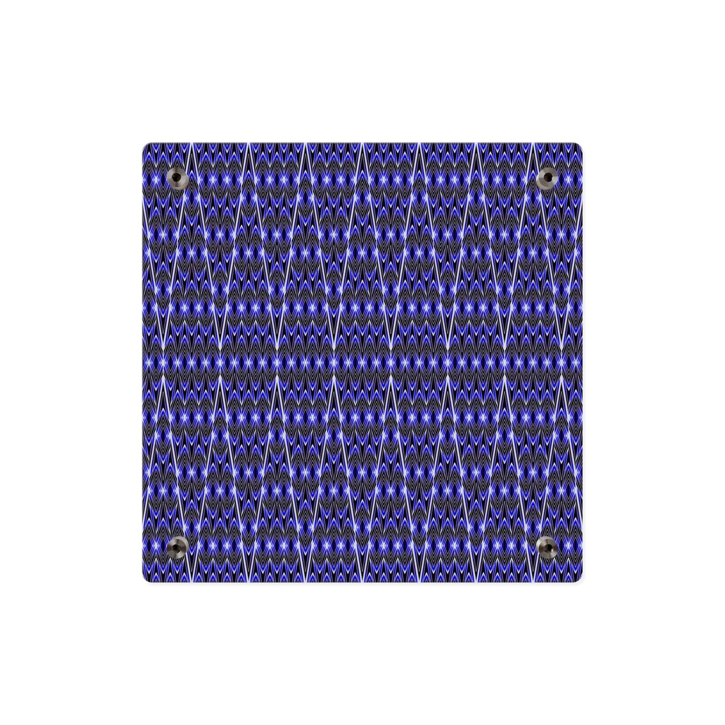 Blue Geometric Acrylic Wall Art Panel — Modern Abstract Pattern