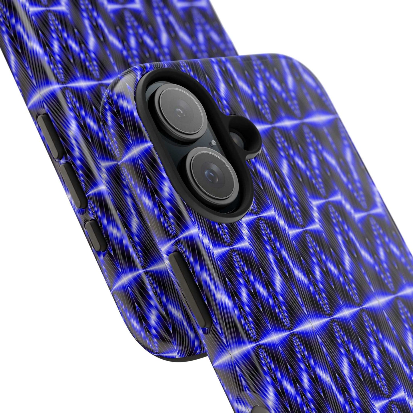 Tough Phone Case — Electric Blue Geometric Pattern (Your name)
