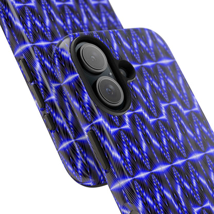 Tough Phone Case — Electric Blue Geometric Pattern (Your name)