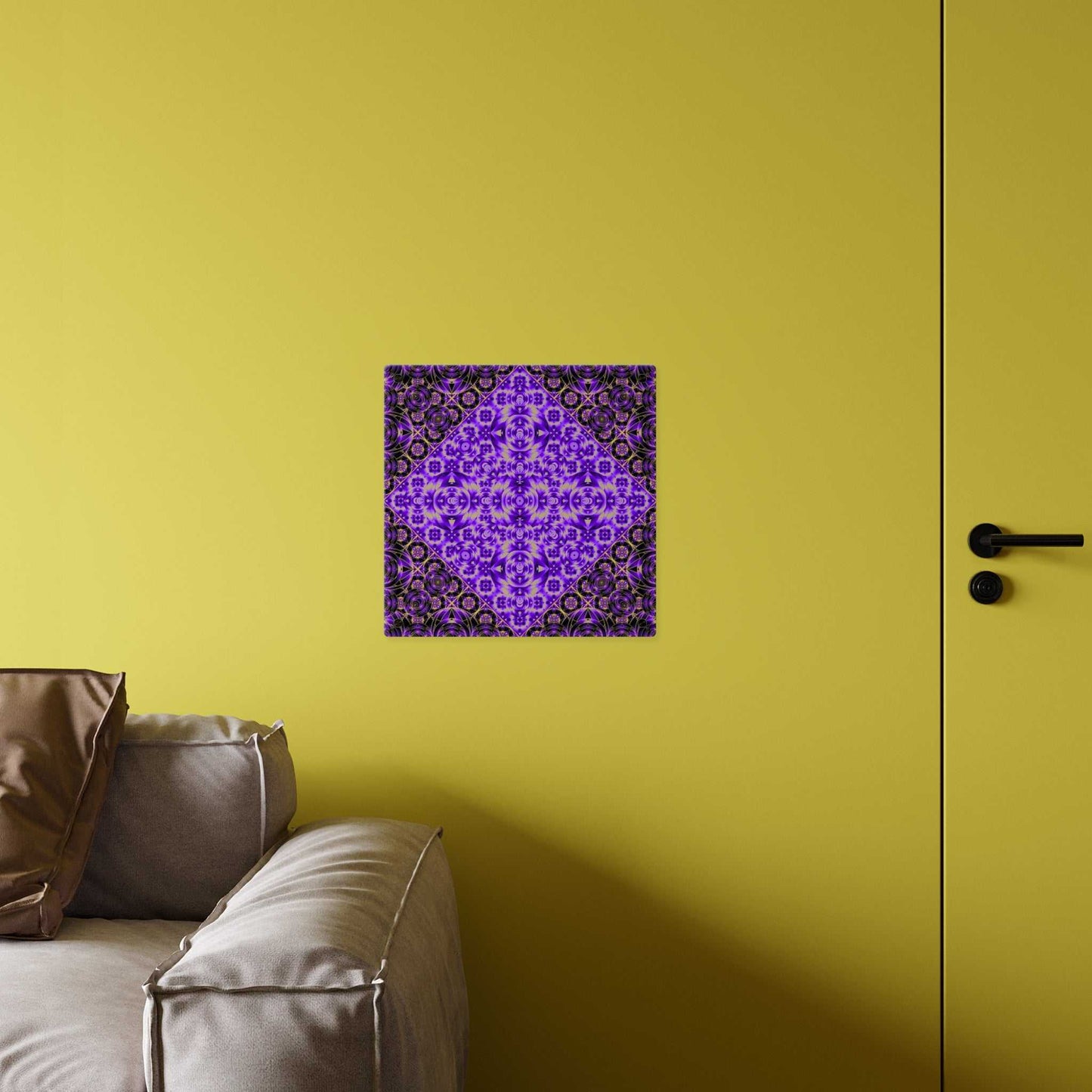 Purple Kaleidoscope Acrylic Wall Art Panel — Geometric Mandala Decor