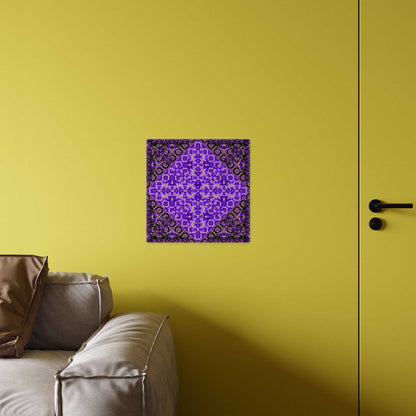 Purple Kaleidoscope Acrylic Wall Art Panel — Geometric Mandala Decor