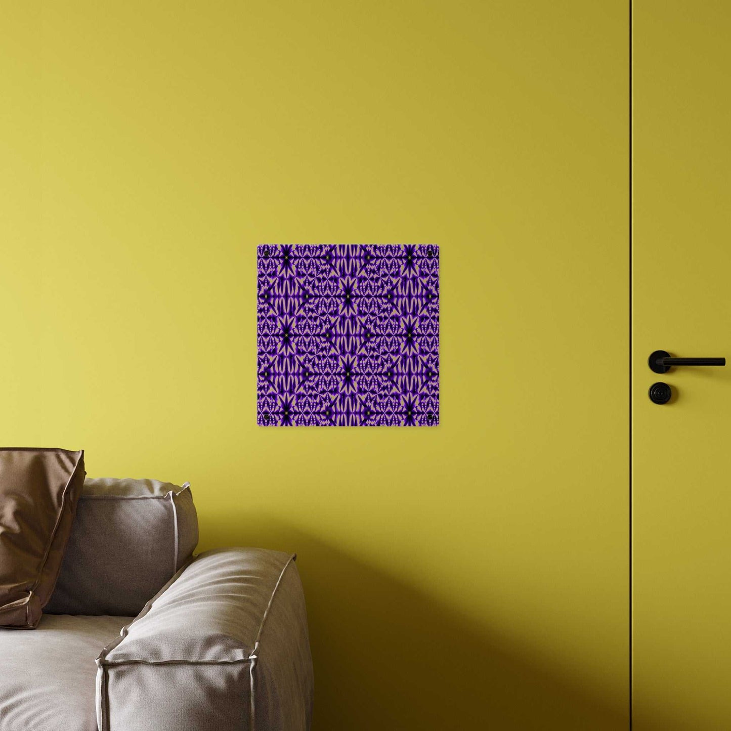 Purple Kaleidoscope Acrylic Wall Panel — Geometric Abstract Home Decor