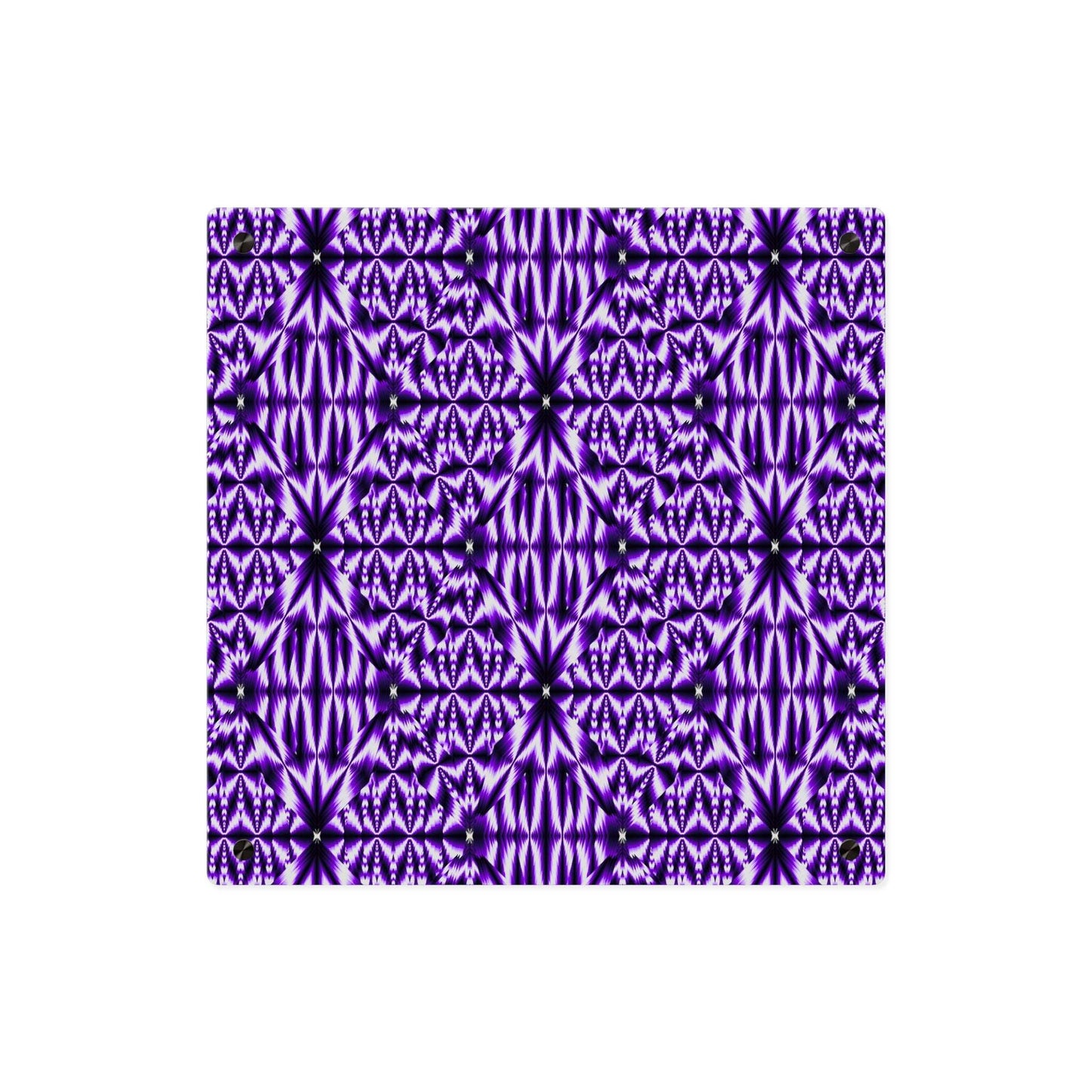 Purple Kaleidoscope Acrylic Wall Panel — Geometric Abstract Home Decor