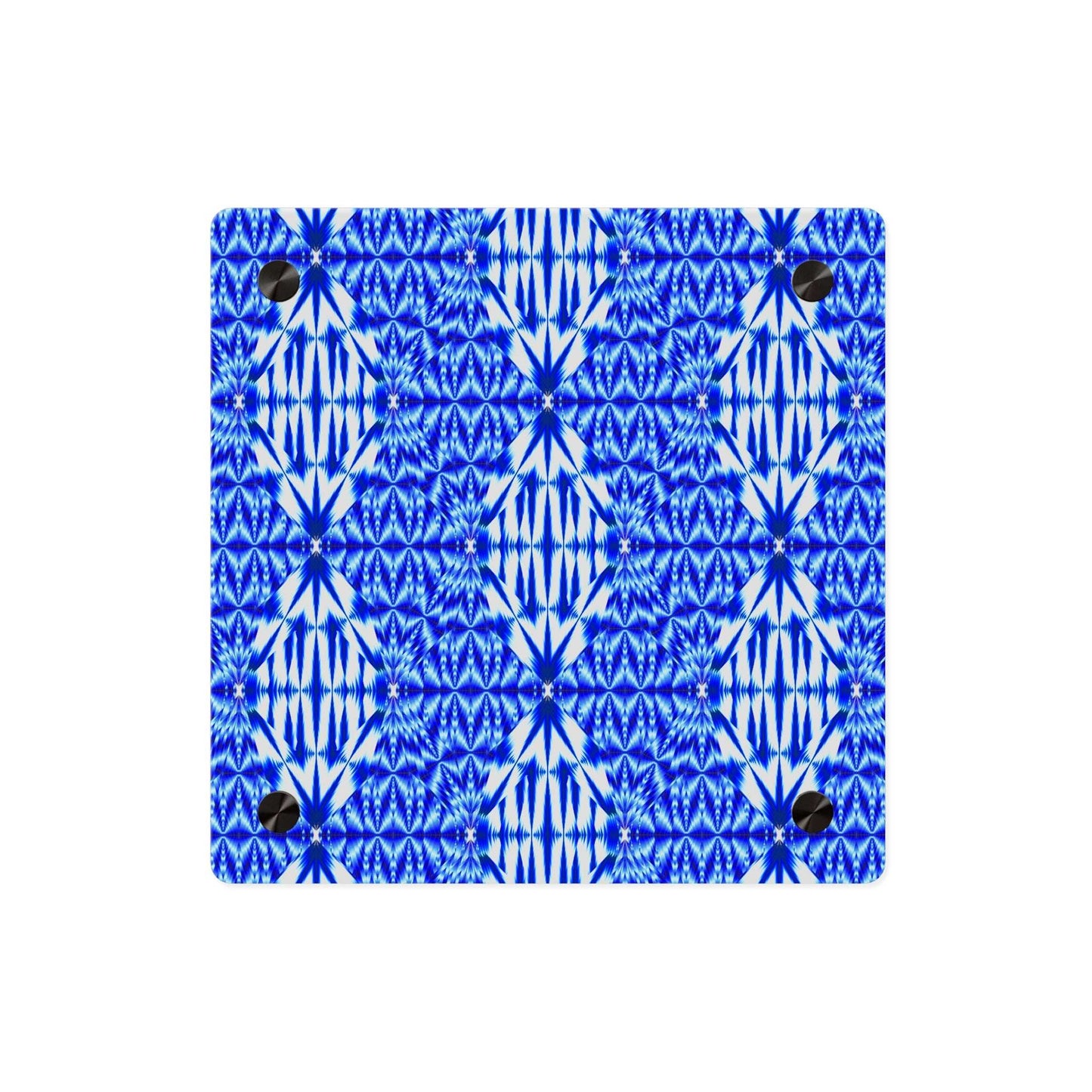 Blue Shibori Pattern Acrylic Wall Art Panel