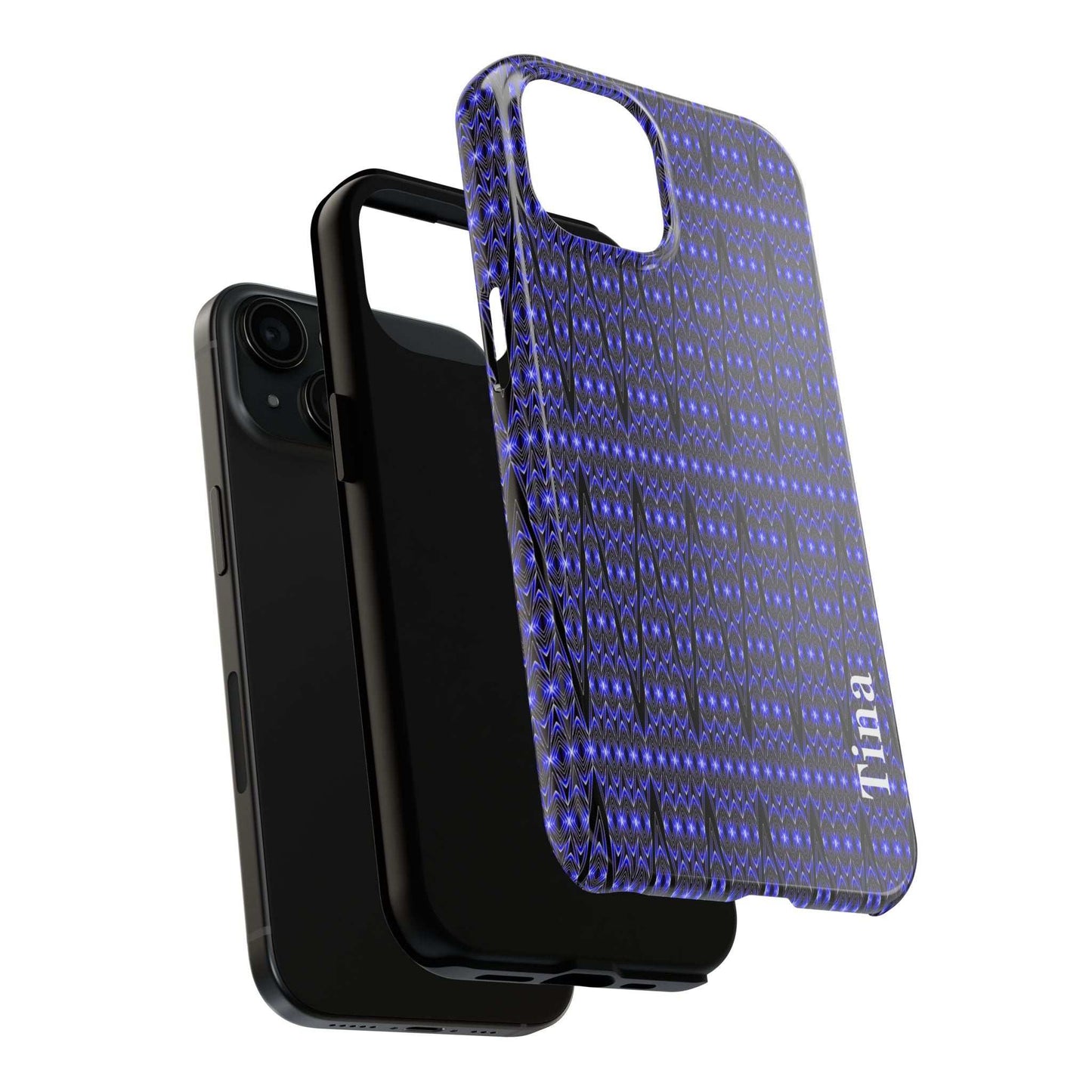 Personalized Blue Tribal Tough Phone Case — Custom Name Phone Case