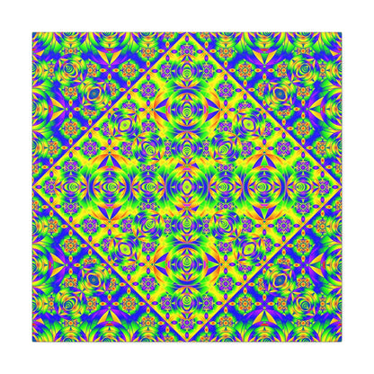 Psychedelic Kaleidoscope Matte Canvas Art — Vibrant Geometric Wall Decor