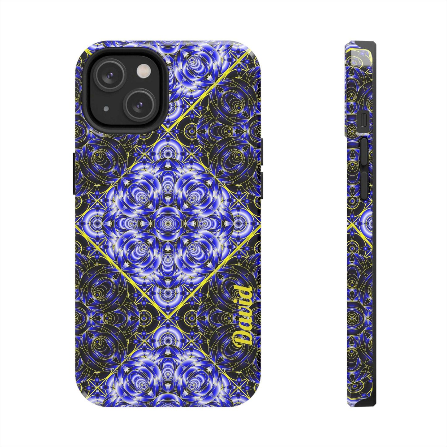 Blue Mandala Tough Phone Case — Personalized Name Option