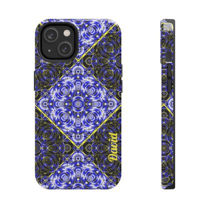 Blue Mandala Tough Phone Case — Personalized Name Option