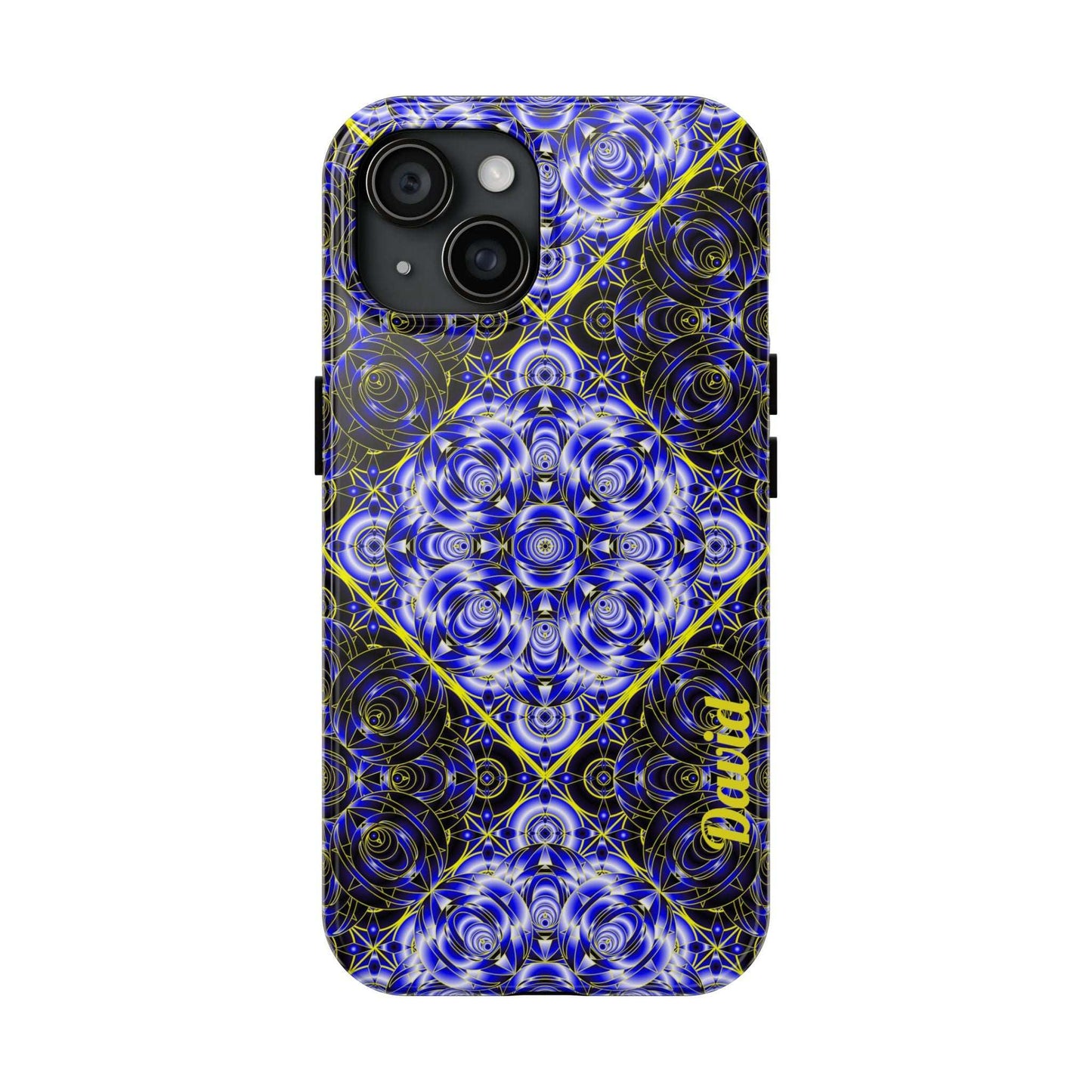 Blue Mandala Tough Phone Case — Personalized Name Option