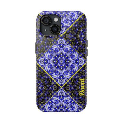 Blue Mandala Tough Phone Case — Personalized Name Option