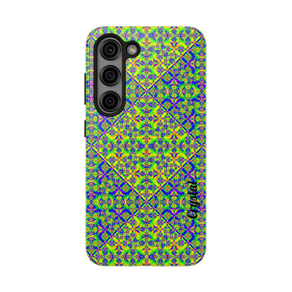 Vibrant Kaleidoscope Tough Phone Case — Neon Geometric Protective Cover